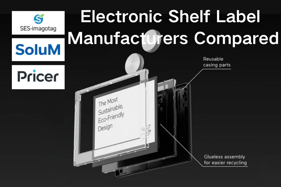 Producynci elektrōnicznych etyketōw rygałōw porōwnano: SES{0}}imagotag vs Sol...